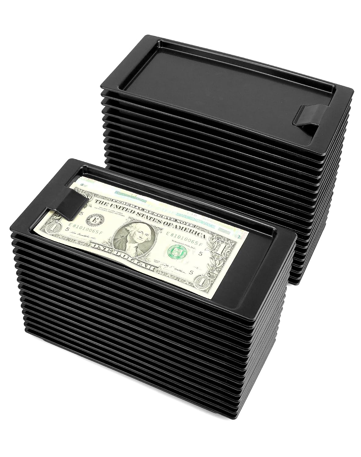 QWORK Black Check Holders, 36 Pcs Check Presenters Trays, Check Tip Holder for Receipts, Cash, Credit Cards, Used in Restaurants, Cafes, Bars, Hotels and Dining