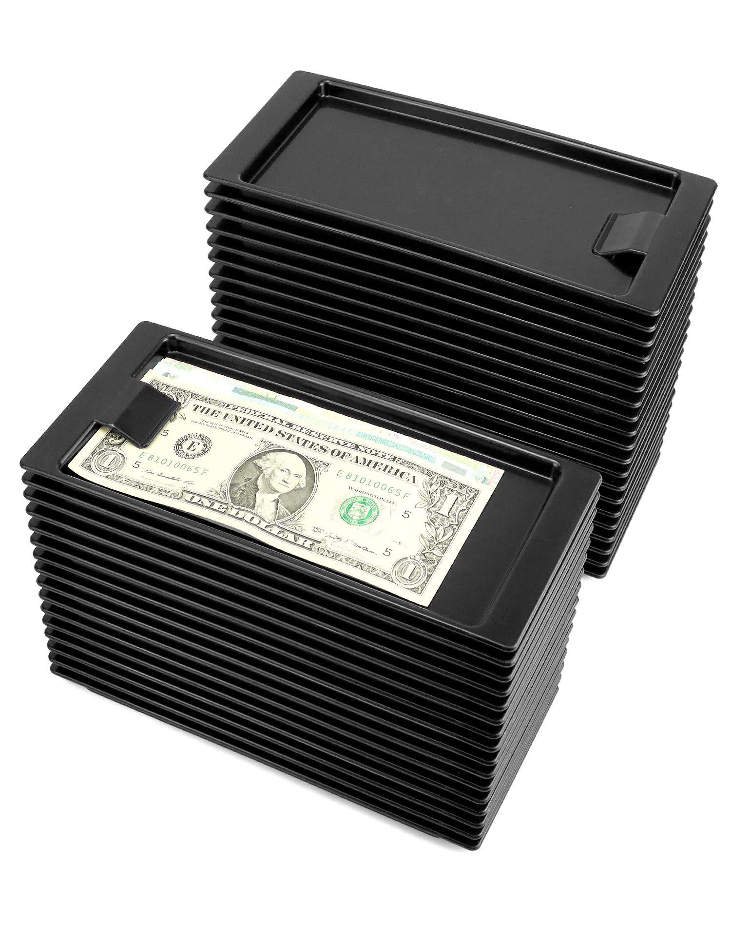 QWORK Soportes negros para cheques, 36 bandejas de presentación de cheques, soporte de punta de cheques para recibos, dinero en efectivo, tarjetas de crédito, utilizado en restaurantes, cafeterías