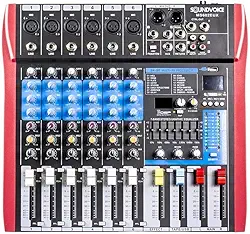 Soundvoice MS602 Mesa de Som 6 Canais com Efeito USB e Auxiliar