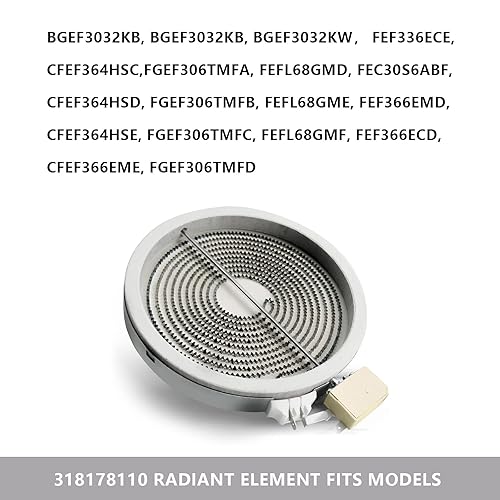 Miniatura 7 de 318178110 Reemplazo del elemento de quemador de superficie para Frigi-daire 6 "Rango de cocina Elemento calefactor radiante 1200W Repalces Parte #