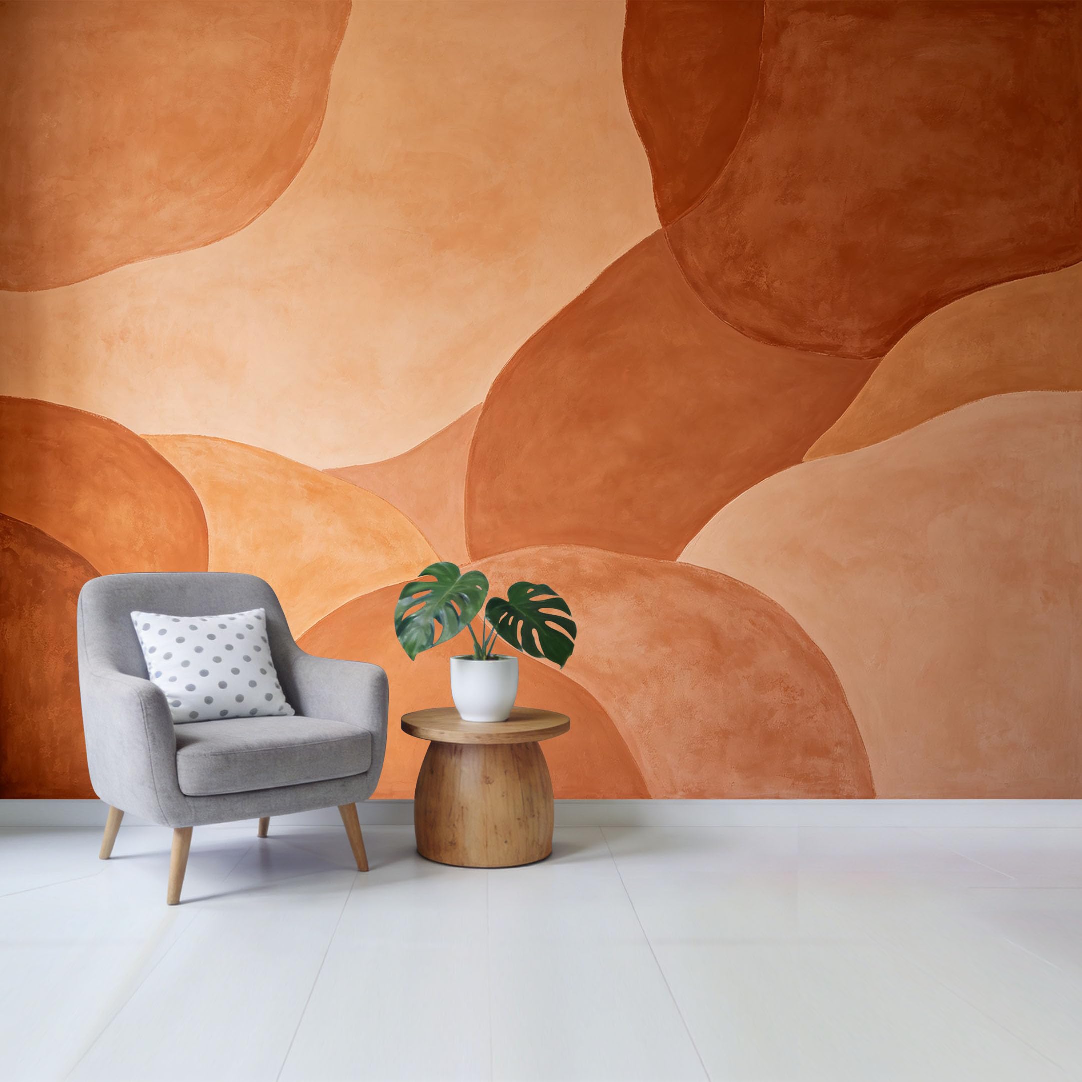 Qzlithotic Yq2605250076 Custom Size Wall Mural Earth Tone Abstract Geometric Shapes Modern Minimalist Textured Art Selfadhesive Wall Fabric Removable Wallpaper For Home Office Decor