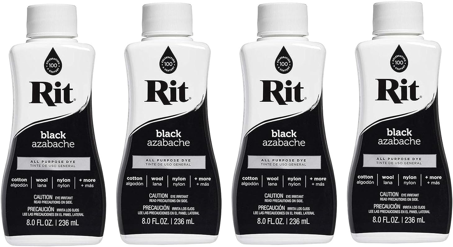 Rit All-Purpose Liquid Dye, 8 Ounce, Black (Fоur Paсk)