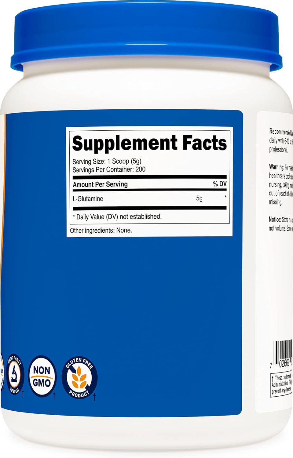 Nutricost L-Glutamine Powder 1 KG - Pure L Glutamine, 5000mg per Serving, Non-GMO, Gluten Free : Health & Household