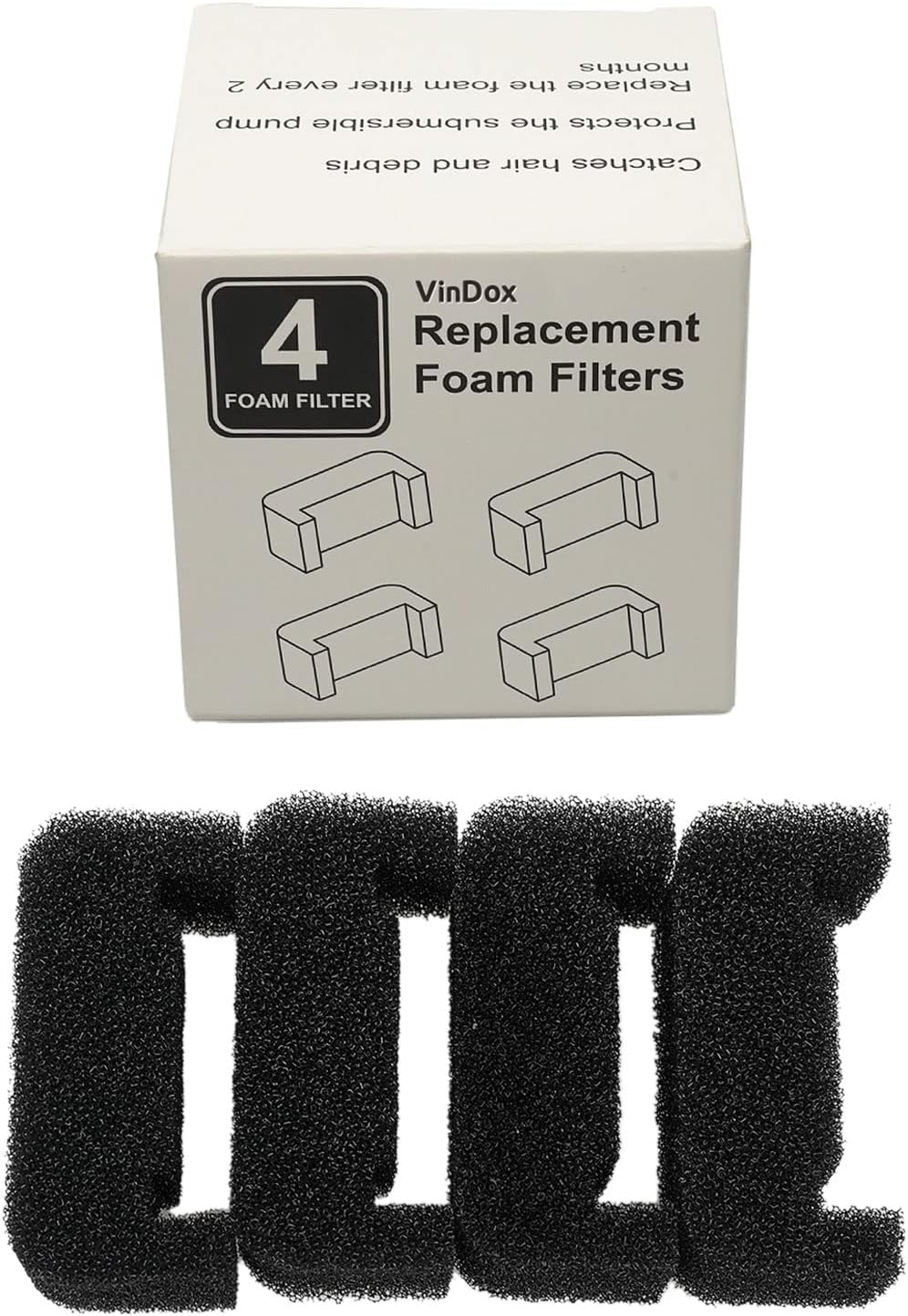 4Pack Sponge Filters For Cat Fountain Replacement Foam