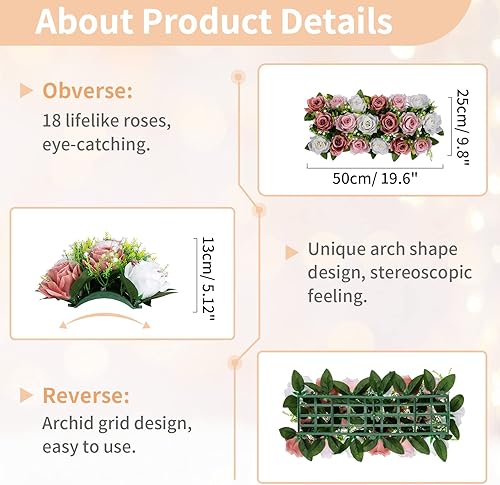 Miniatura 5 de NUPTIO Centros de mesa florales de boda para mesas, 10 arreglos florales de primavera de 19.6 pulgadas de largo, elegante arreglo de flores falsas