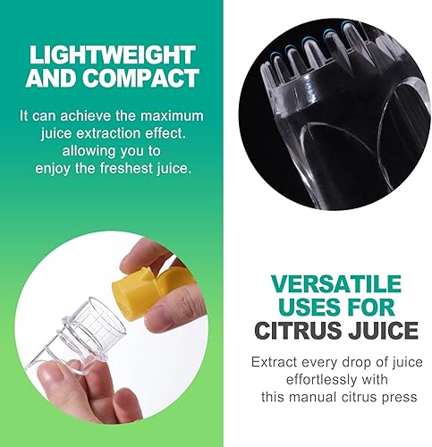Miniatura 3 de slaixiu Paquete de 2 exprimidores y exprimidores de limón con tapa de rosca, el exprimidor portátil de limón y lima atornillado con tapa, un mini