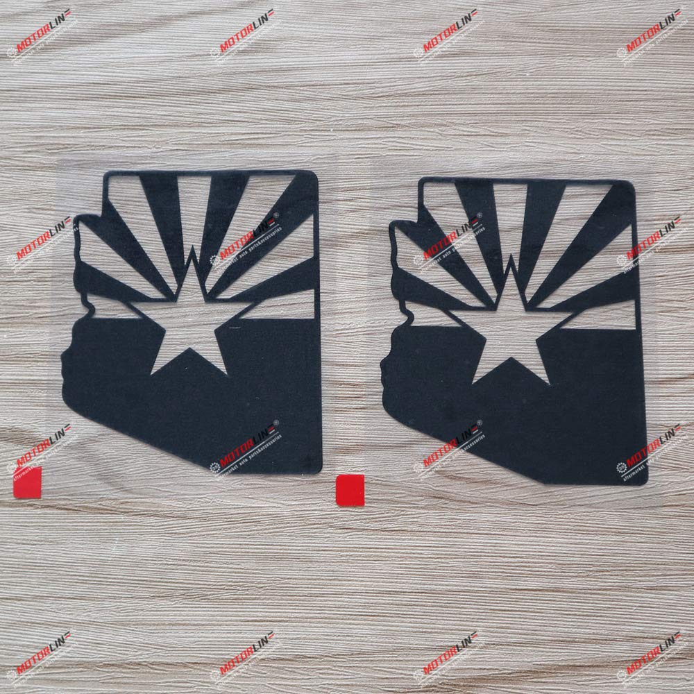 2X Black 4 Inches Arizona Flag Map Outline Decal Vinyl Sticker Car Laptop Window American State 12130