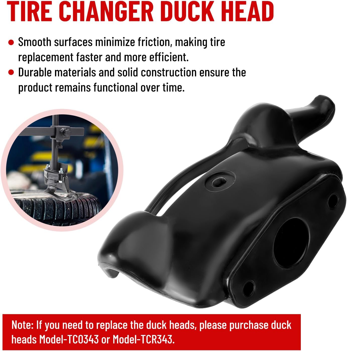 Manual Tire Changer Duck Head Kit, with Tire Changer Duck Head and Manual Tire Changer Centering Cone, Compatible with Duck Heads Model-TCR343 or Model-TC0343