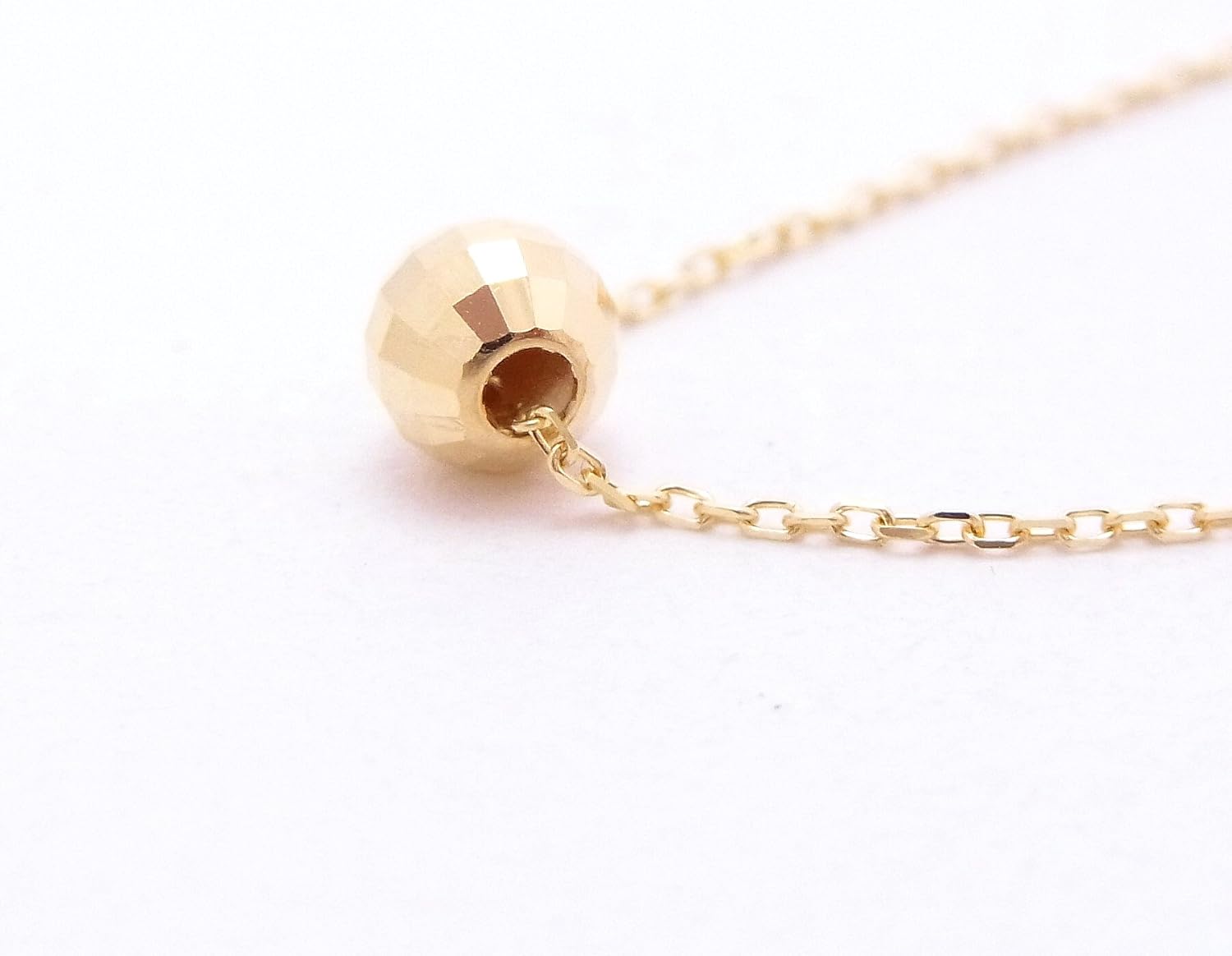 楽天市場】ネックレス 18金 ミラーボール k18 18k ゴールド アズキ