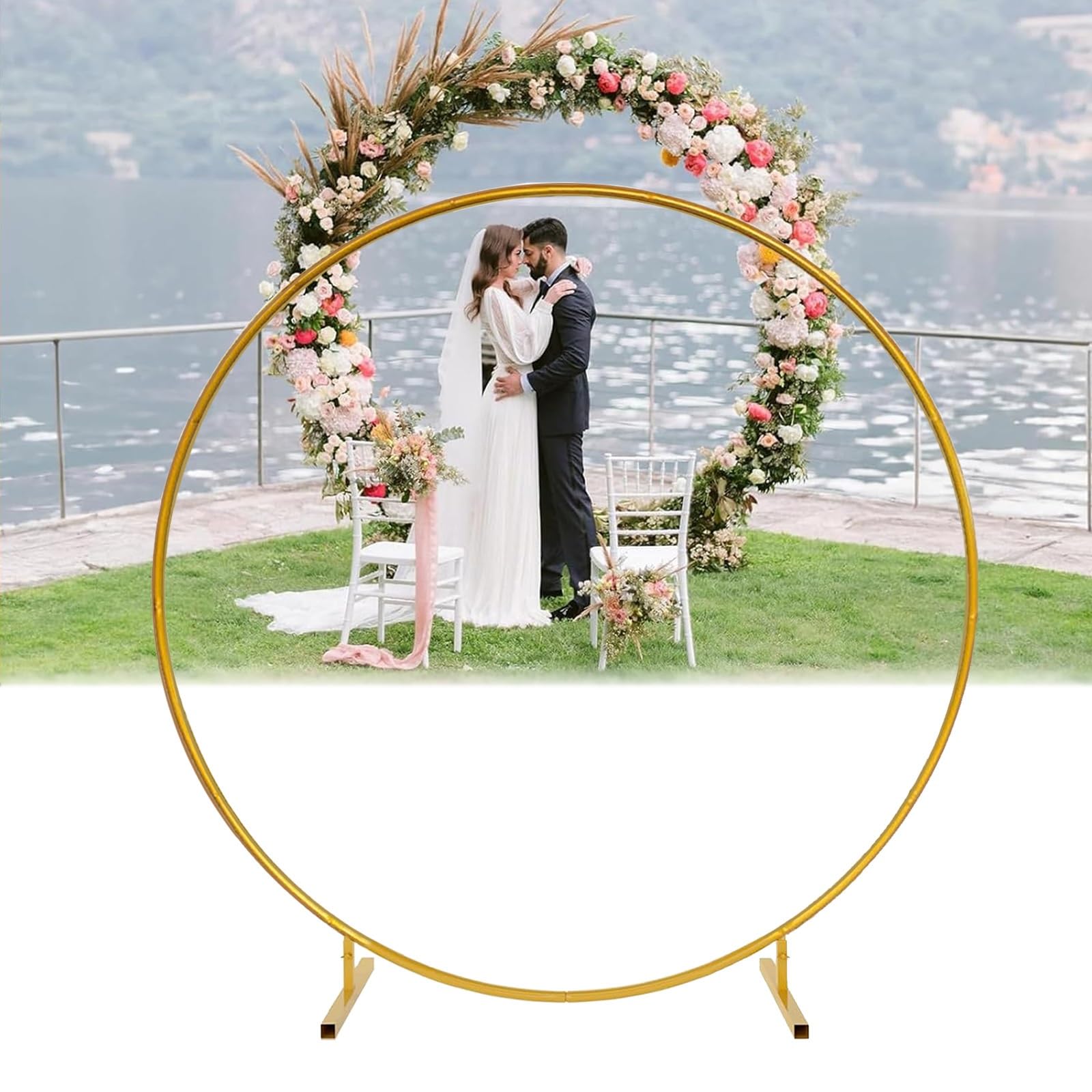 Amazon.co.jp: 丸型 ローズアーチ 屋外 結婚式の装飾 サークルアーチ