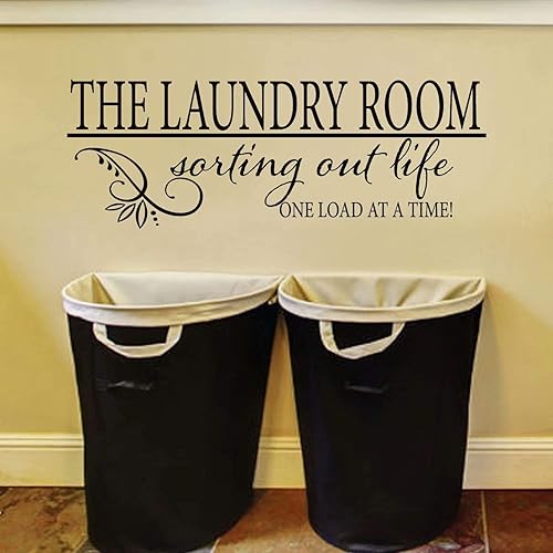 The Laundry Room Sorting Out Life One Load an A Time - Calcomanías de vinilo para pared, letras de pared para el hogar Dcor