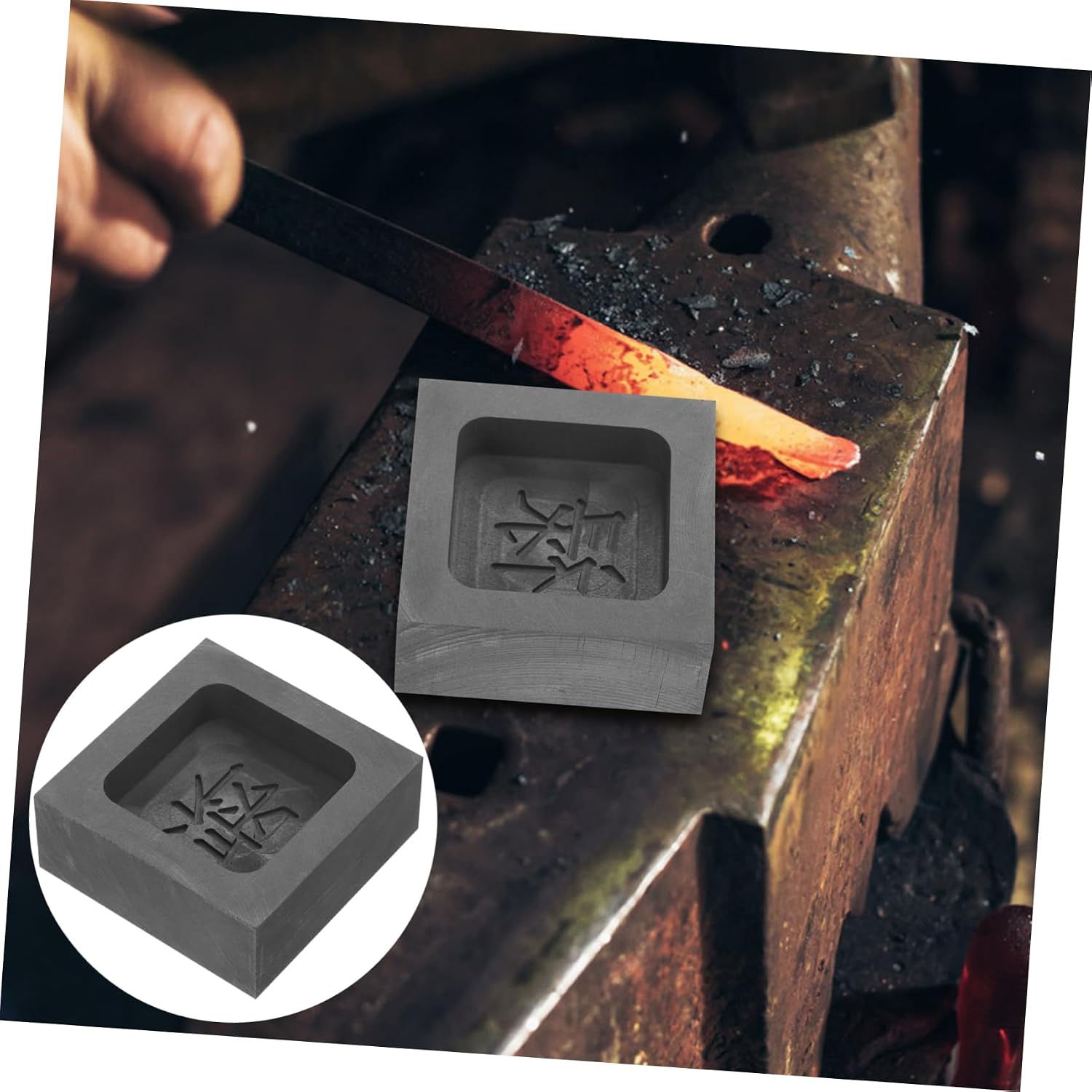 TEHAUX 3pcs Graphite Ingot for Melting and Casting Design for Volume Smelting and Impact High Purity Graphite Material for Projects and Experiments