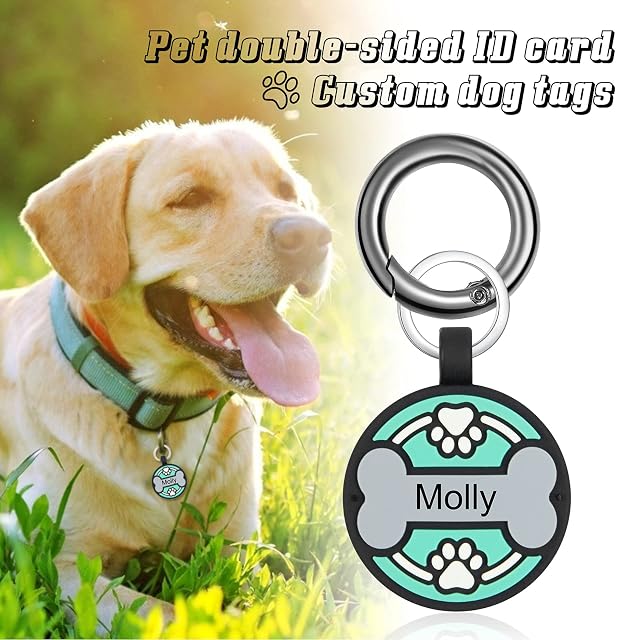 Foto 4 de 8 de jewelora Versión mejorada Escultura Placas de identificación para perros personalizar Etiquetas de ID…
