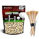 SAPLIZE Golf Tees Bamboo Tees, Pack of 100 (1-1/2)- Biodegradable, Stable Golf Tees