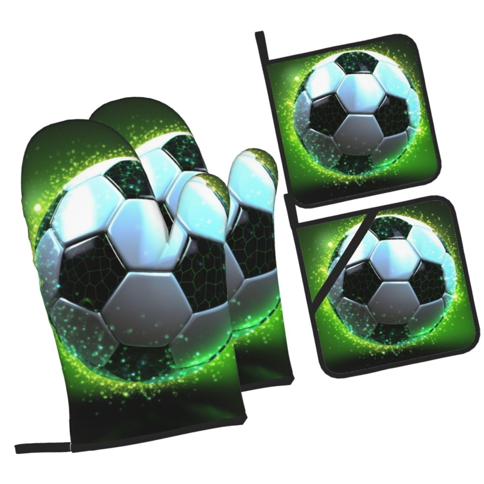 Gants de cuisine pour le barbecue et cuisson motif football