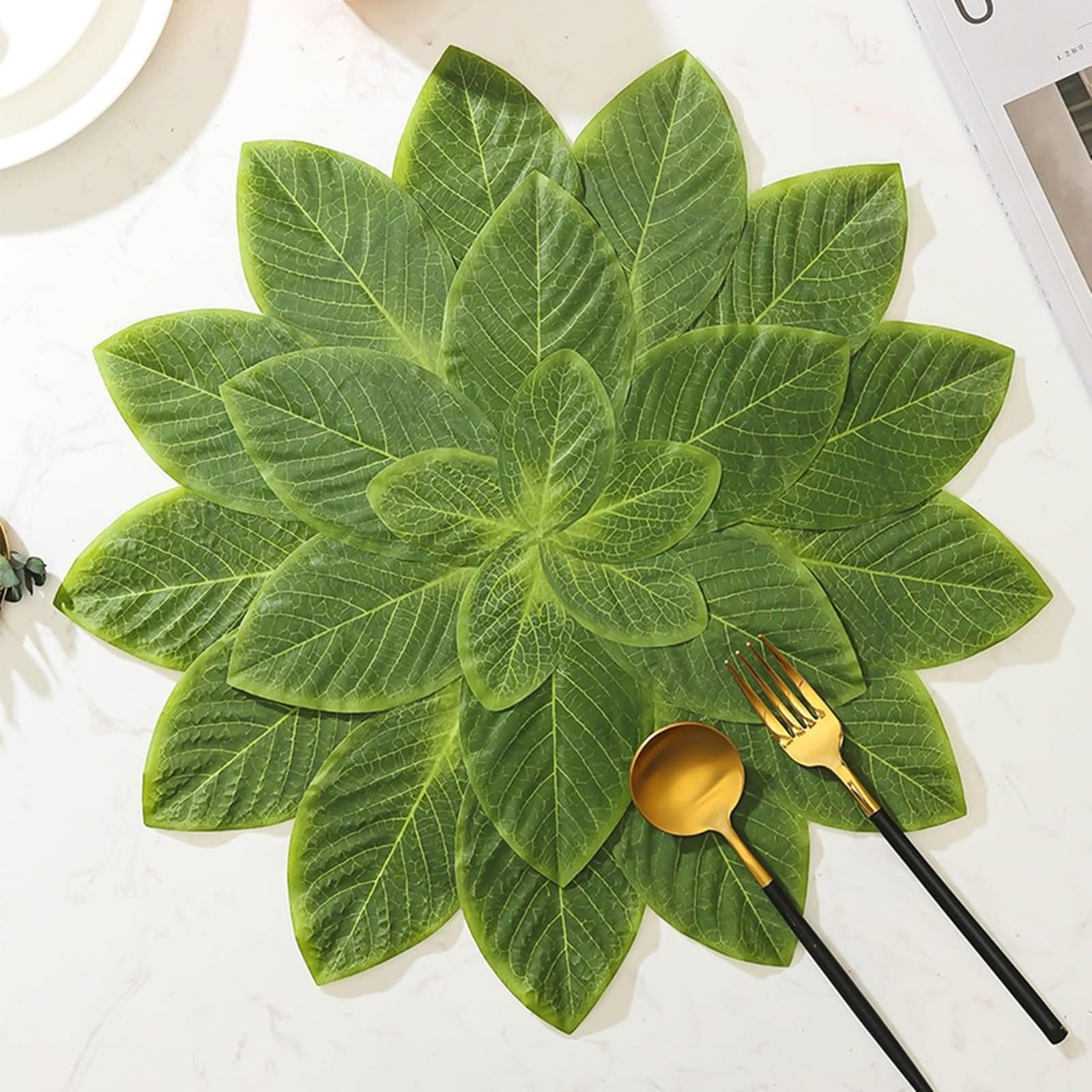 Set di 6 tovagliette all'americana, motivo autunnale, 43 x 43 cm, in PEVA, per sala da pranzo, cucina, feste
