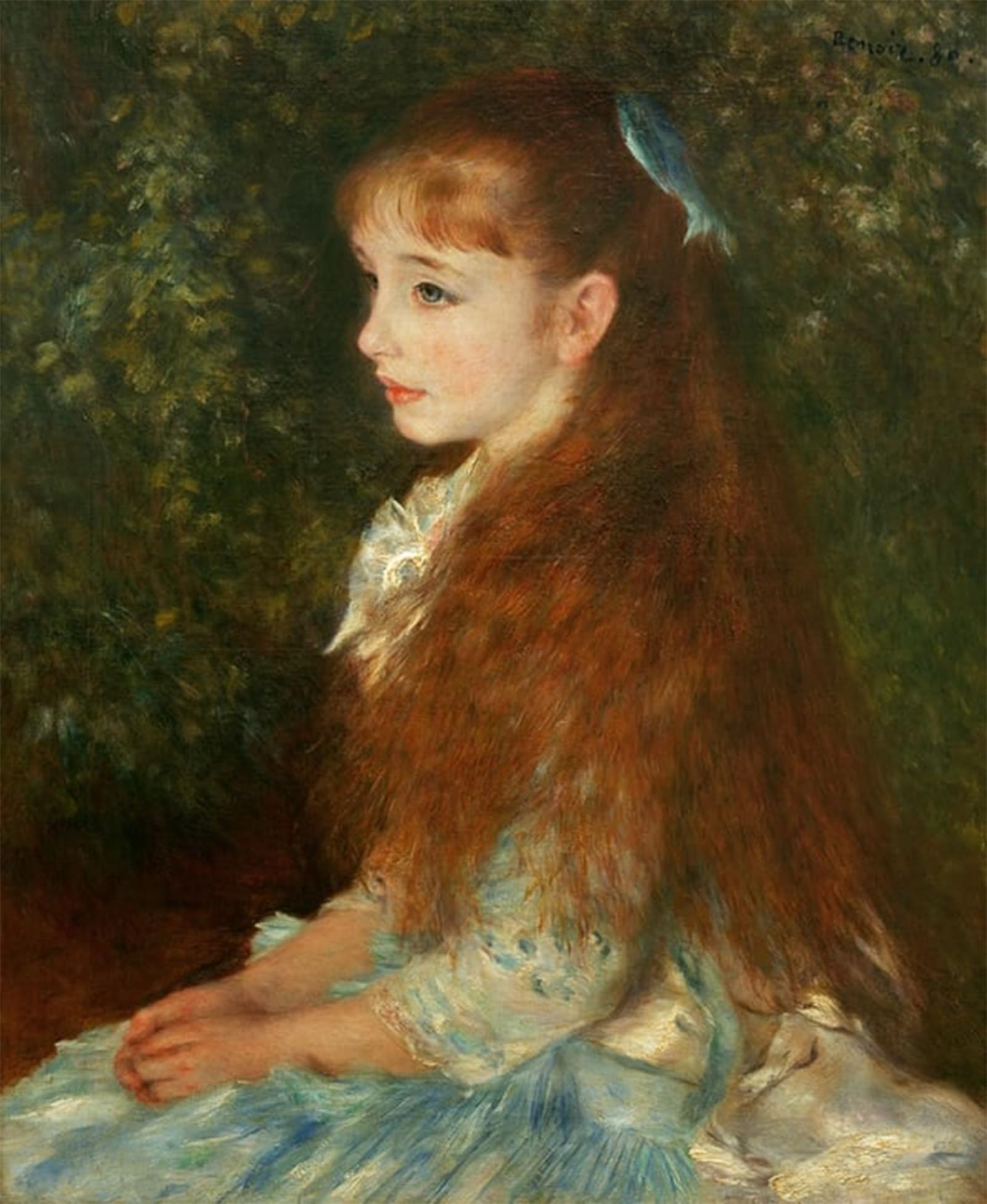 ARTXLXXBN Famous Painting Art Wall Decor Abstract Art Picture Portrait De Mademoiselle Irene Cahen D’anvers by Pierre Auguste Renoir Animal Pictures for Home Decor 60x90cm