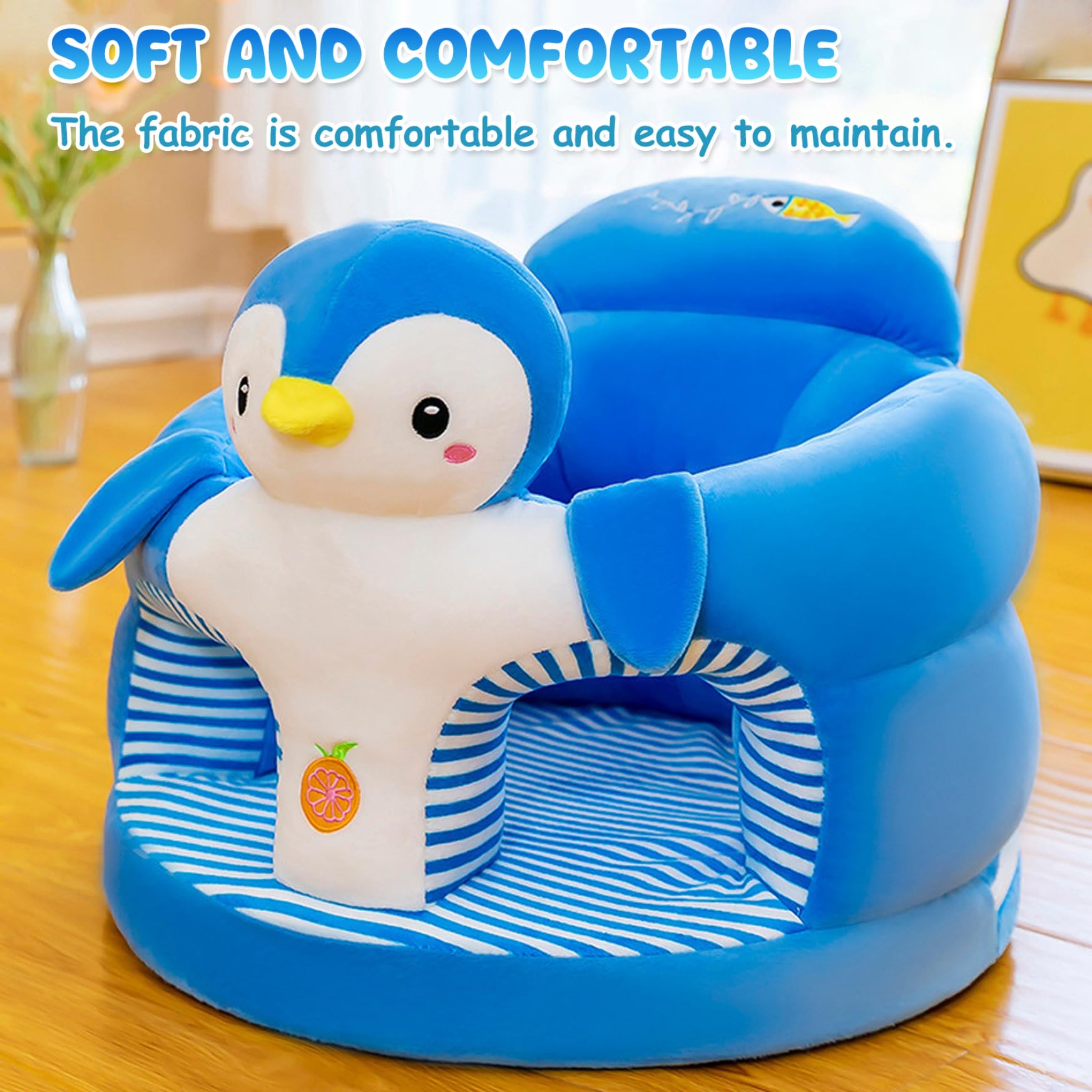 Morbido seggiolino Penguin Baby Sit Me Up, sedia di supporto per neonati per bambini da 0 a 36 mesi