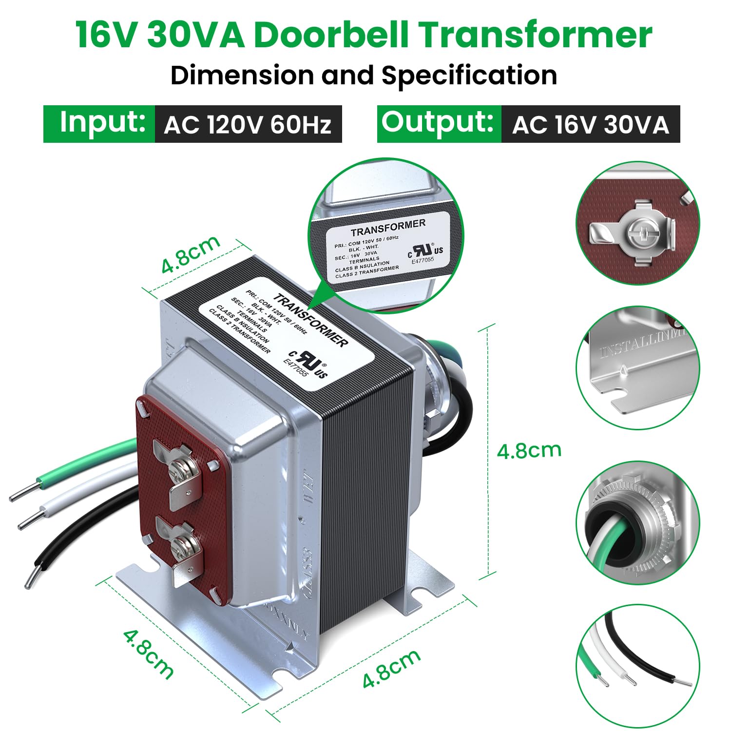 Wyze Doorbell Camera 16V 30VA Transformer Compatible With Ring