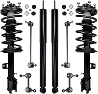 Vista 296 de Detroit Axle - Kit de puntales delanteros para Ford 2000-2004 Focus 2 puntales con muelle helicoidal 2 brazos de control inferiores con rótulas 2001