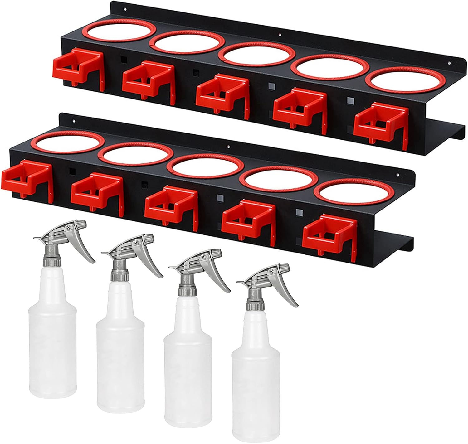 Amazon.com: Spray Bottle Storage Rack 2 Pack Wall-mounted Spray Bottle ...