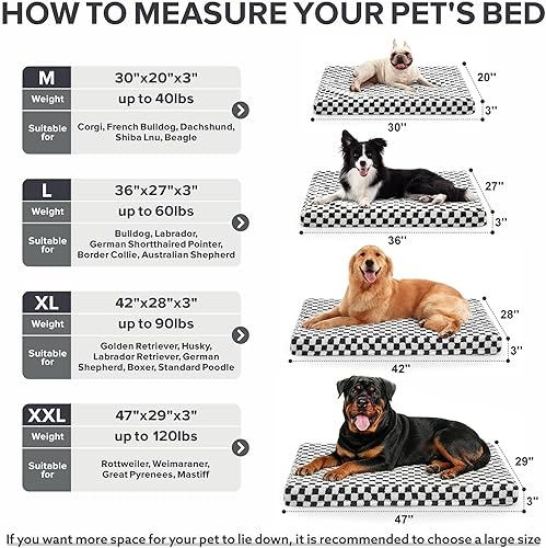 Miniatura 5 de JOEJOY - Cama para perros grandes, cama ortopédica grande para perros con funda extraíble y lavable, cama de espuma viscoelástica con diseño de