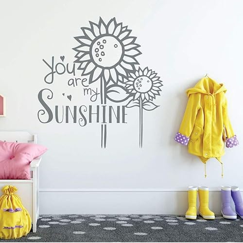 Miniatura 2 de Sunflower Wall Decal  You are My Sunshine Song Lyrics Quote  Flower, Nature Themed Vinyl Decor for Child Bedroom, Playroom, Preschool, Classroom