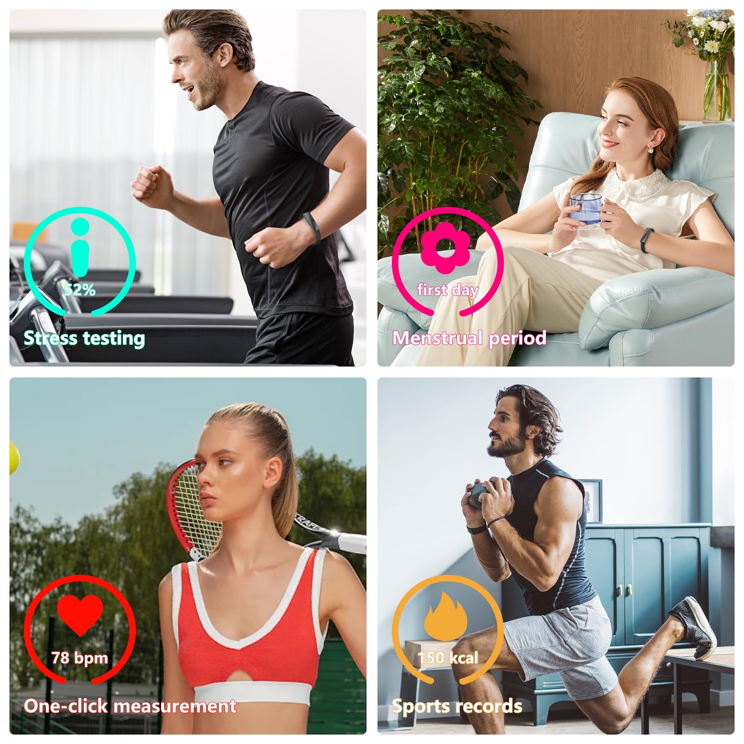 Podomètre Montre Fitness Tracker 170 modes de sport (D-B)
