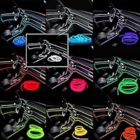 Vista 4 de MaxLax Tira de Iluminación LED de Neón Azul para Interior de Auto - 9.84 Pies de Cable EL de 12V Flexible con Protección de Fusible Integrada