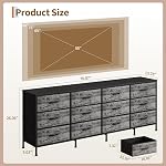 Commode Large 70 po avec Station de Charge et 12 Tiroirs en Tissu : Meuble TV Extra Large pour TV de 65 à 80 po, Cabinet de Rangement Centre de Divertissement pour Salon, Chambre ou Entrée