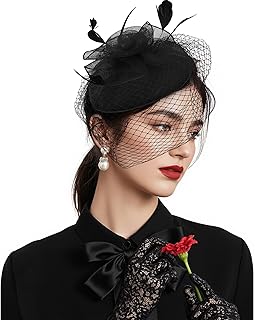 2025 Kentucky Fascinators Derby Hats for Women 20s 50s Birdcage Veil Feather Flower Tea Party Cocktail Wedding Festival