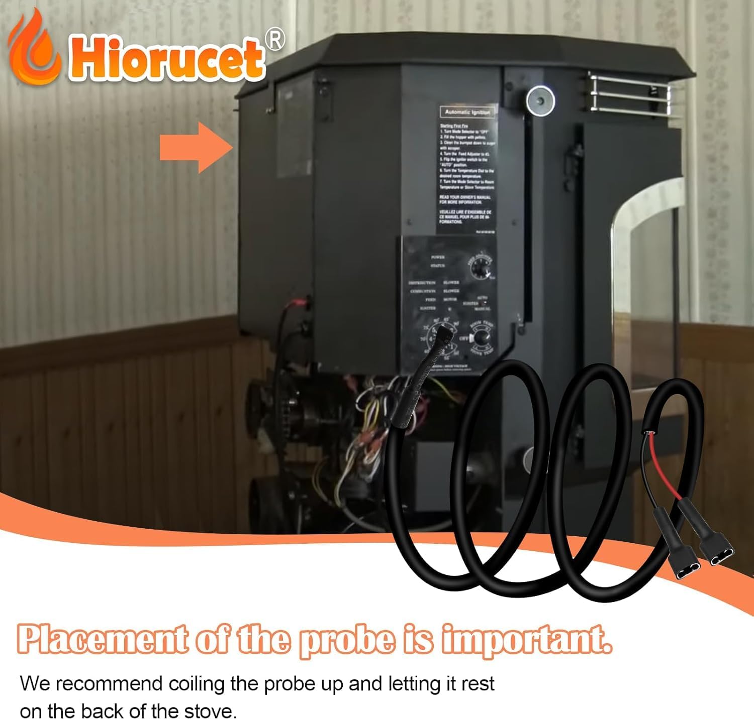 Hiorucet 3-20-00844 Red ESP Thermistor Probe & 3-20-00906 Sensor Thermostat Probe for Harman Pellet Stove Accentra FS, Accentra Insert, P38, P61, P61A, P68, PB105 Boiler, PC45, PF100 Furnace, XXV