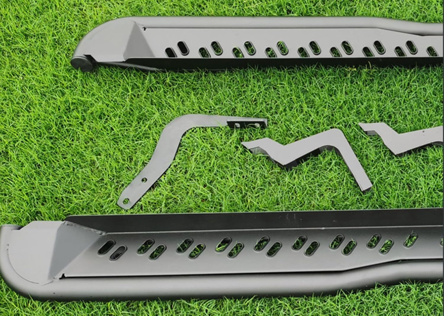 Fixed Running Board Side Steps Fits for Hilux 2019-2024 Nerf Bars Steel 2PCS Black Pedals