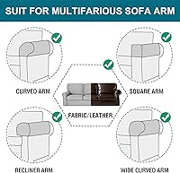 Vista 5 de Fundas elásticas para reposabrazos para sillas y sofás, fundas para reposabrazos de sofá de elastano jacquard, protector de muebles antideslizante