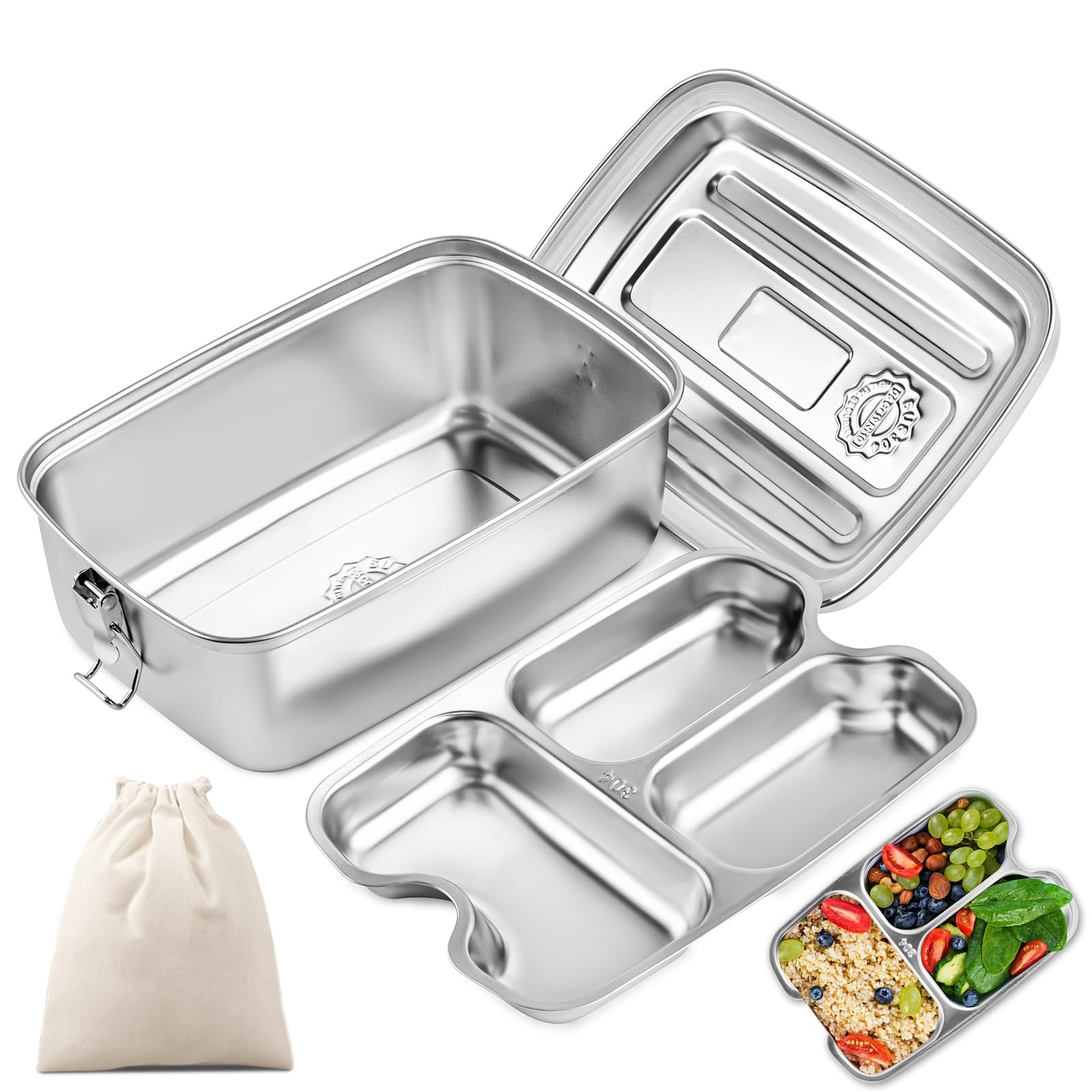MONBENTO Set Pranzo Jungle – Porta Pranzo Acciaio Inox 700ml + Tagliere In Legno MB Cut, Per Picnic E Ufficio - 3