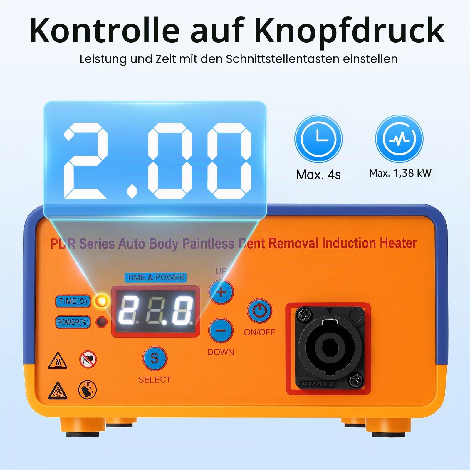 1380W Induktionsheizgerät, Auto Dellenreparaturgerät PDR Induktionsheizung Maschine, Hot Box Auto Beulen Reparatur Set für Hagelschäden und Türreparaturen
