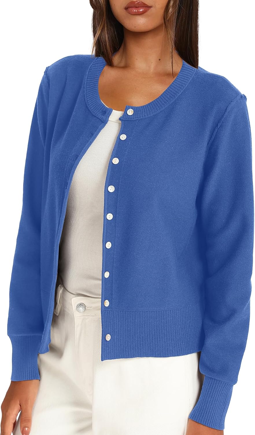 Darong Women's Lightweight Cardigan Sweater Long Sleeve Button Down Crew Neck Spring Outfits Fashion 2026 Clothing - Image 4