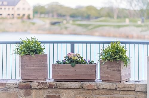 Miniatura 4 de Zylina Maceta de canal para interiores y exteriores, 18 x 18 x 18.3 pulgadas, para porche, patio, balcón, terraza o jardín