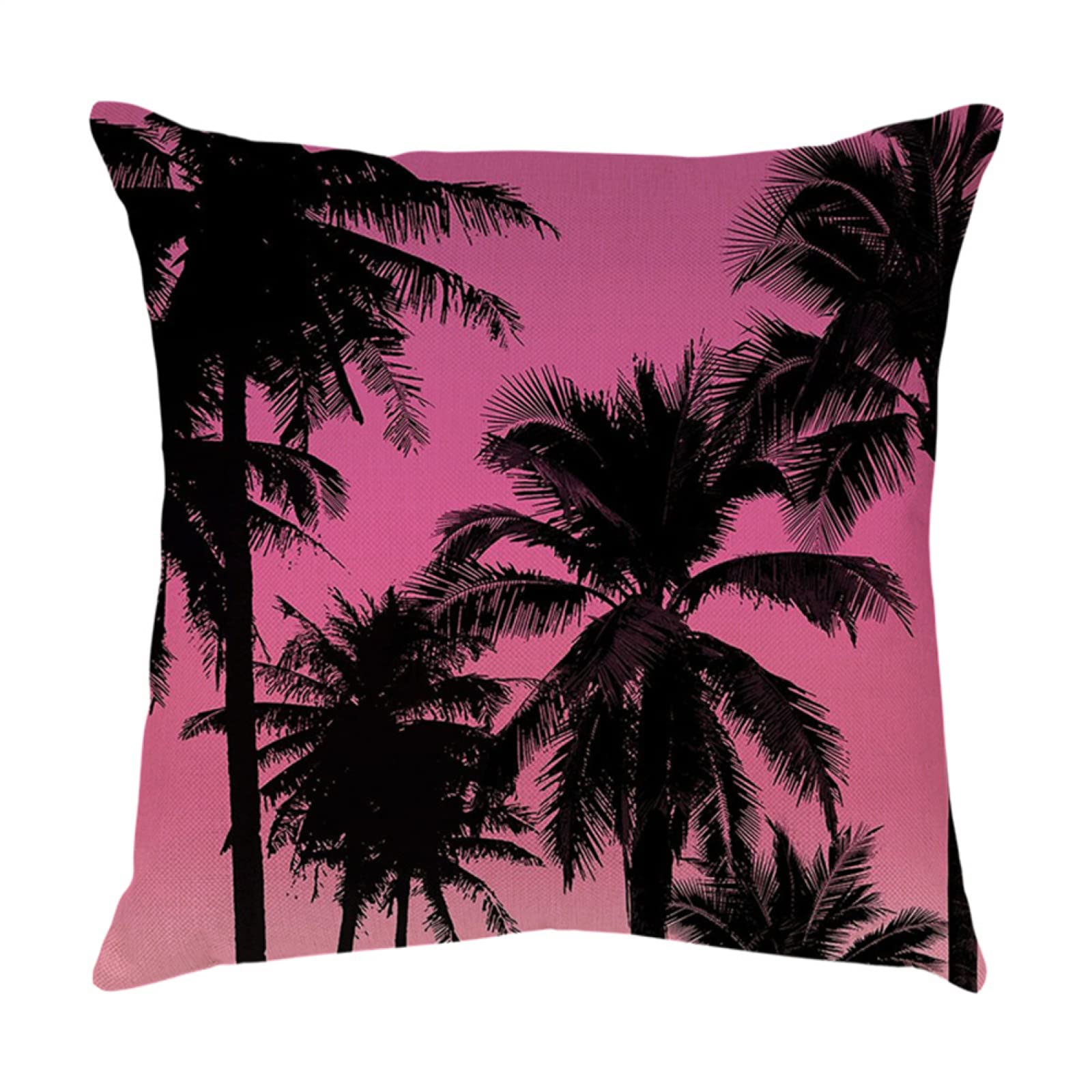 4 Piezas Funda de Almohada Palmera Negra Fundas de Cojín Terciopelo Sencillo y Decorativo para Sofá Camas Dormitorio Coche Lino Cojines Throw Pillow Covers 80x80cm/32x32 Inch