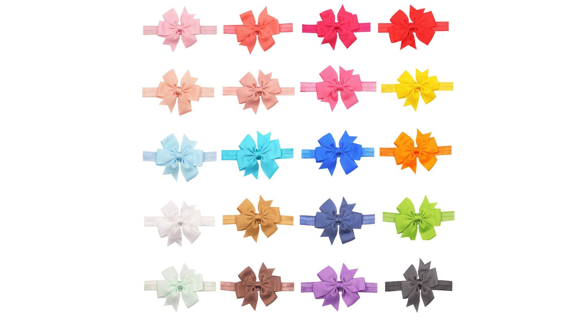 Baby Bow Headbands,Baby Girls Hair Accessories,Soft and Elastic Bow Headband,Suitable for Newborn Infants Toddlers (Pack of 10)