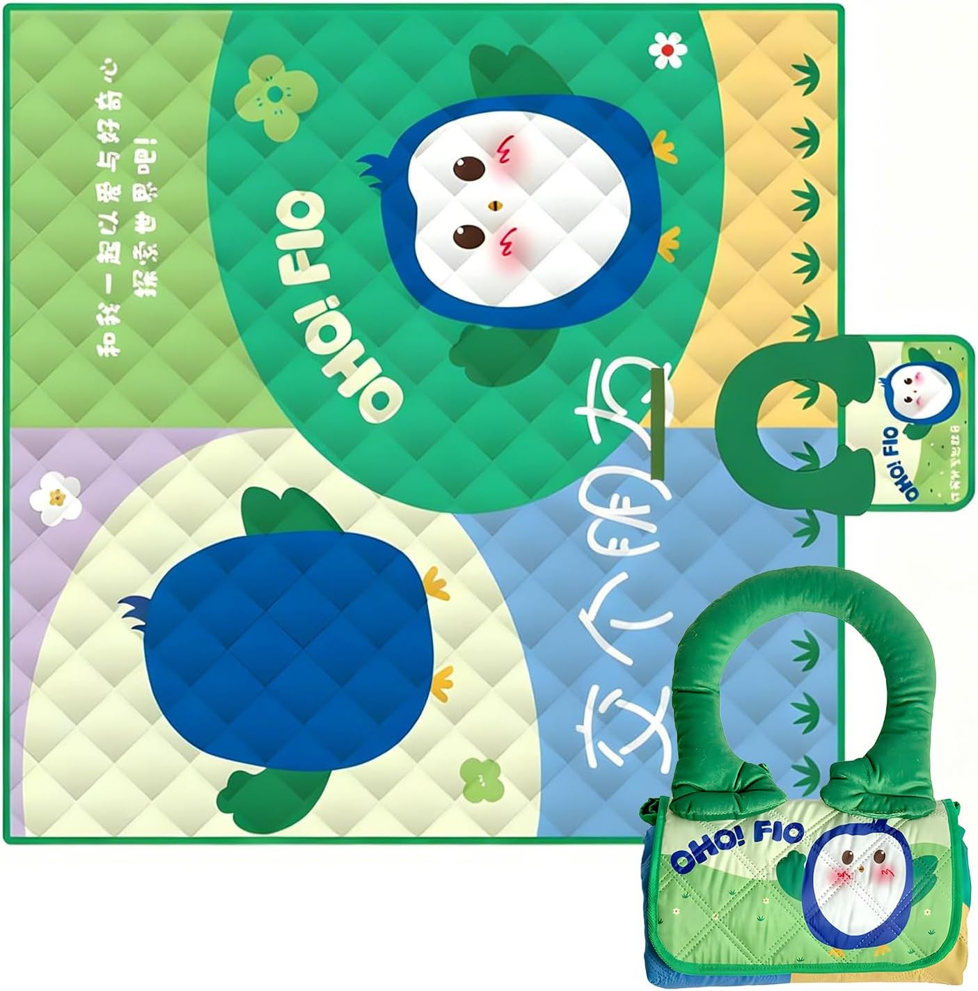 Trez Treamer Picnic Blankets,80"x 80"Portable Outdoor Waterproof Camping Blanket,Large Thick Picnic Mat(Green)