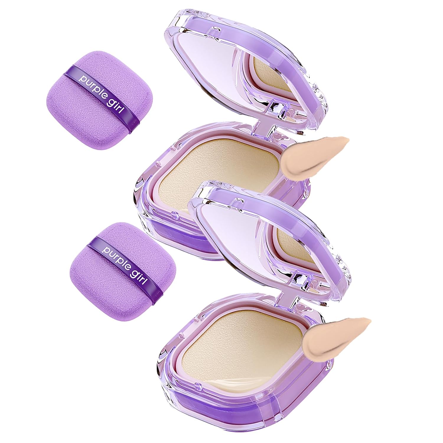 Minimeli Full Coverage Creamy Foundation, 24h Long-Lasting Waterproof Matte Finish | High Coverage Blemish-Free Base For Oily/Dry/Combination Skin | Travel-Friendly Compact (Natural*2)