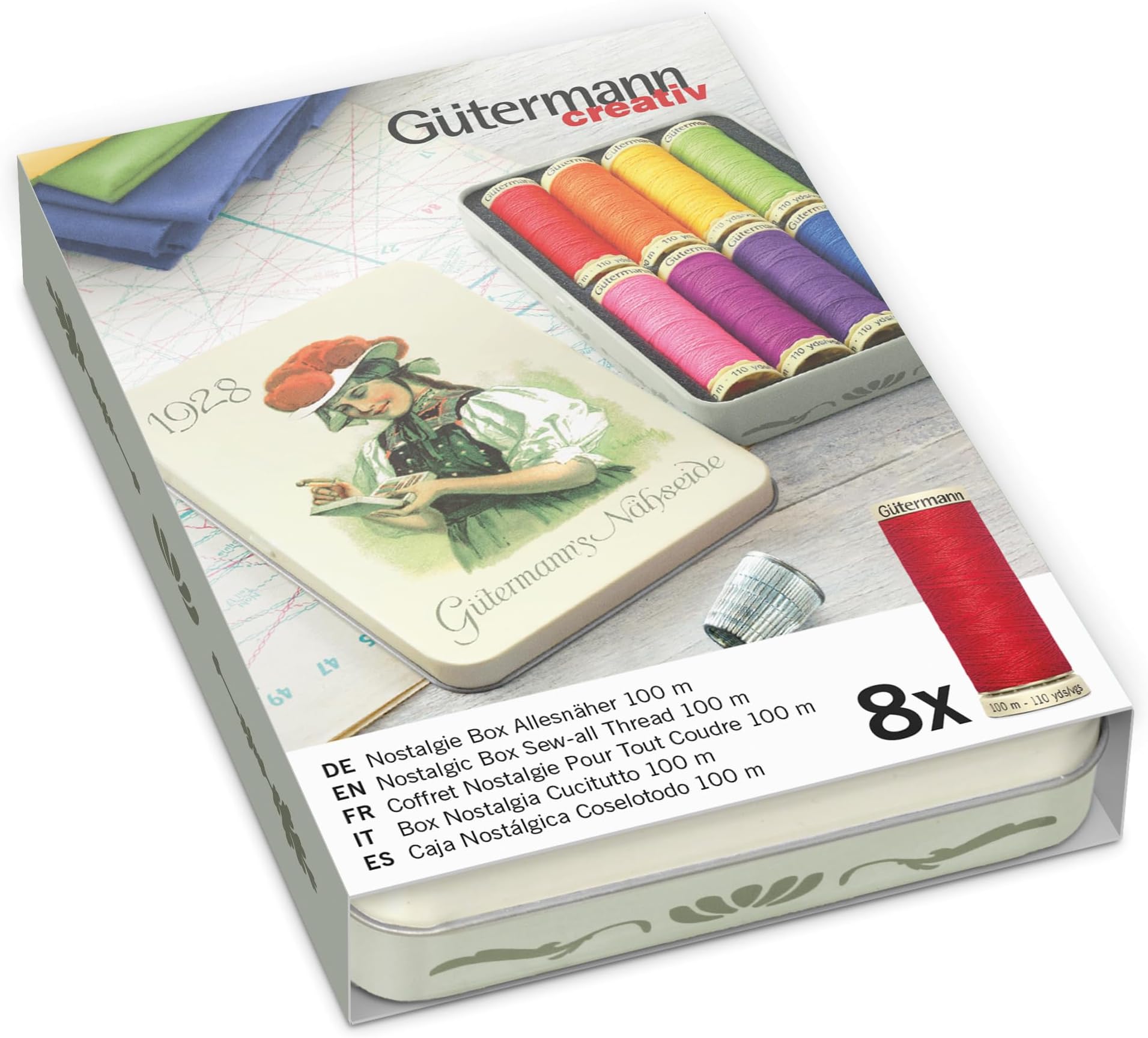 Gütermann Nostalgic Box (100m) Sew-All Thread Set 3-8 Pieces