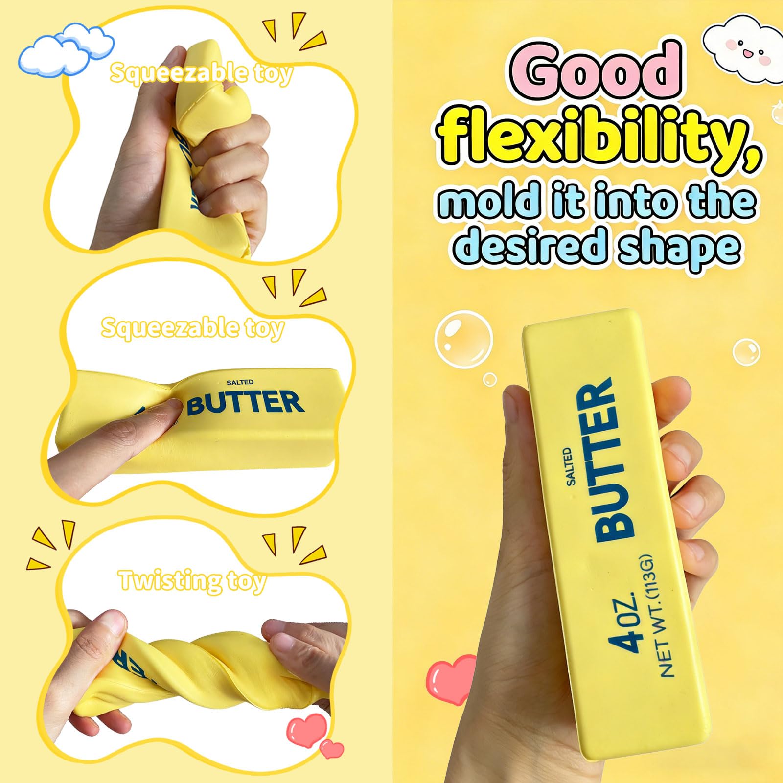 Slow Rising Squishy，Taba Squishy, Stress Balls，Party Favor Gift (Butter stick-2pcs)-0429 (Butter stick-2pcs) - 4