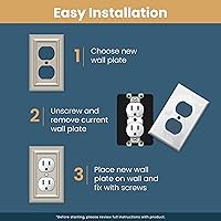 Vista 5 de Franklin Brass Classic Architecture (1-Pack) Outlet Covers Brushed Nickel 1-Gang Wall Plate Single Duplex Switch Plates Electrical Guard W35218-SN-C