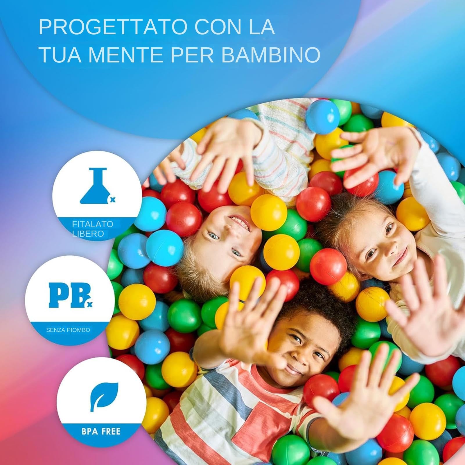 Palle per Piscina per Bambini 50 Pezzi Giocattoli Riutilizzabili | Palline da 7 cm per Bambini per Recinto per Giochi, Tenda, Piscina, Festa di Compleanno, Decorazione
