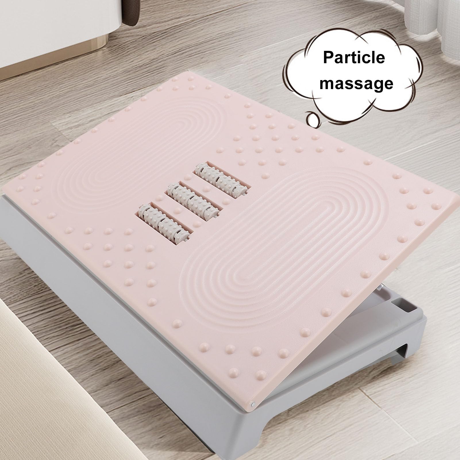 Repos pour les Pieds pour le Bureau au Travail, Réglable à la Hauteur Sous Repose-pieds avec Rouleaux de Massage, Tabourets de Pied Ergonomiques Reste pour la Jambe (PINK)