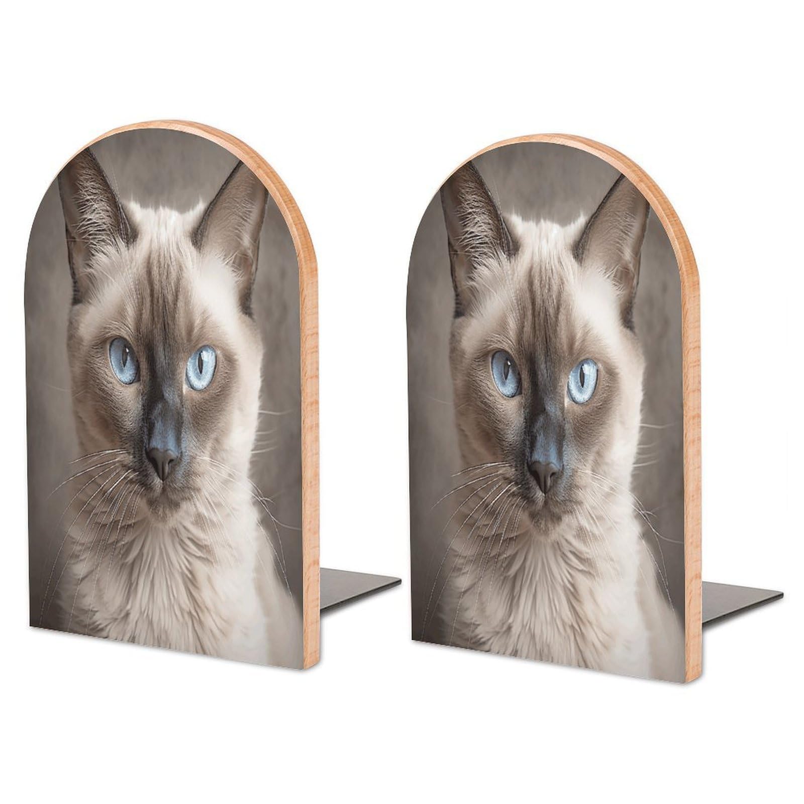 Sujetalibros de gato siamés de madera, el regalo perfecto para lectores