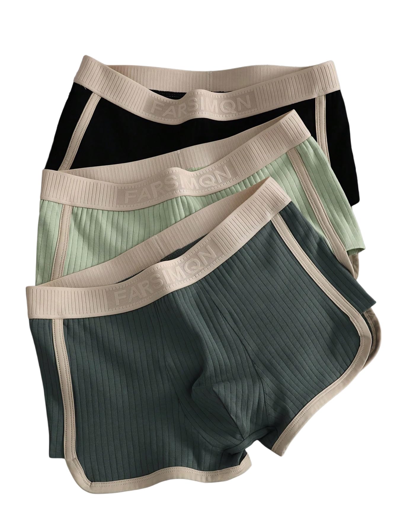 SOLY HUX Mens Boxer Briefs 3 Packs Trunks Mid Rise Underwear Stretchy Knitted Panties
