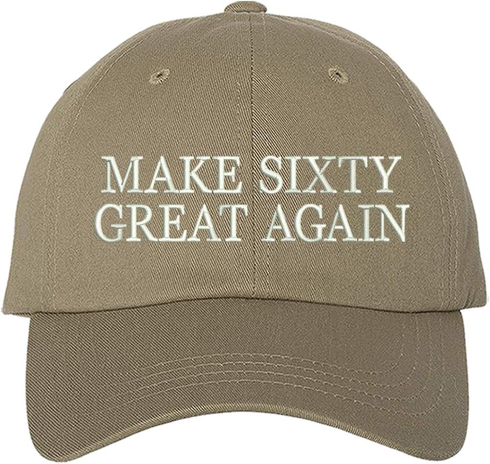 DSY Lifestyle Make Sixty Great Again Baseball Hat - 60th Birthday hat - Funny Birthday Hat